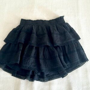 Black Layered Mini Tiered Skirt from Aerie.